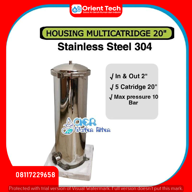 Housing Filter Stainless Steel Multicatridge 20 Inch Isi 5 Katrid