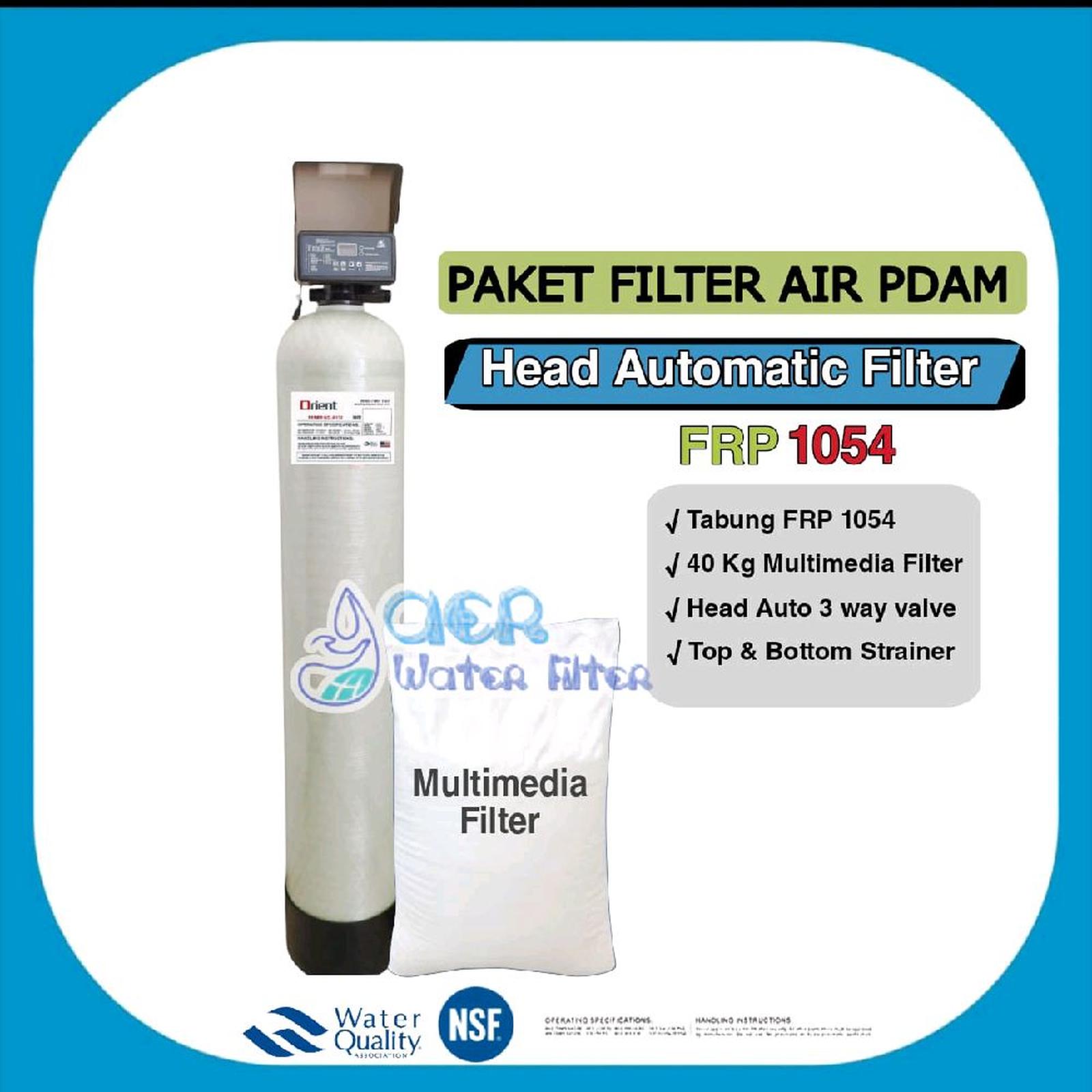 Paket Filter Air PDAM dan SUMUR Full Automatic Backwash - FRP 1054 - Tanpa Media