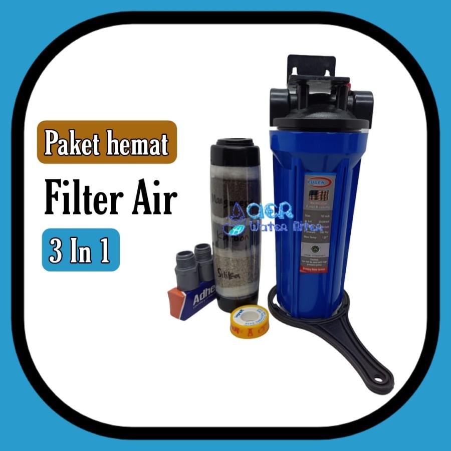 Paket Hemat Filter Air 3 in 1 - Housing Biru
