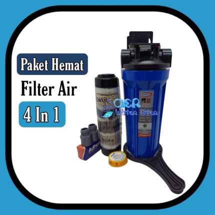 Jual Paket Hemat Filter Air 4 in 1 - Housing Biru