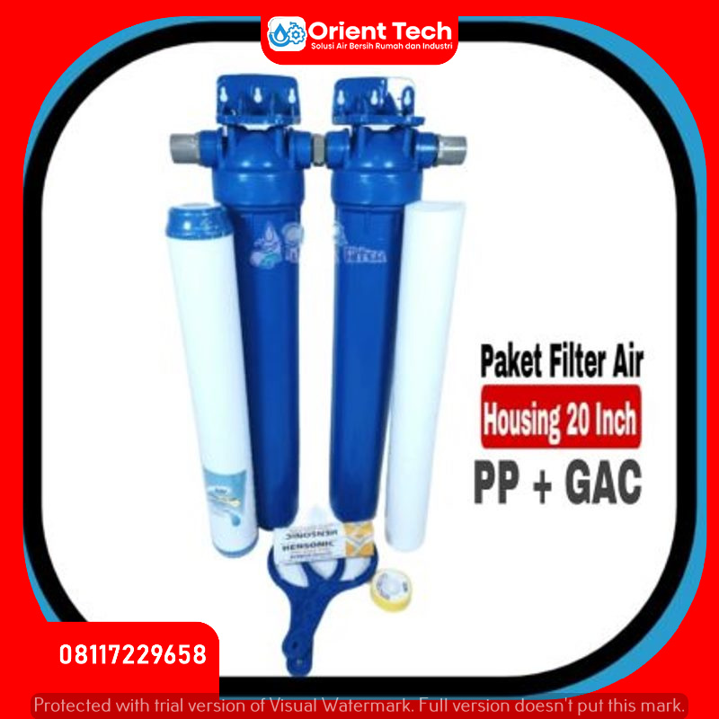 Jual Paket Filter Air PDAM Housing 20 inch - PP+GAC