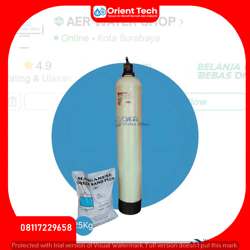 Paket Tabung FRP 1054 Nanotec + Manganese Greensand