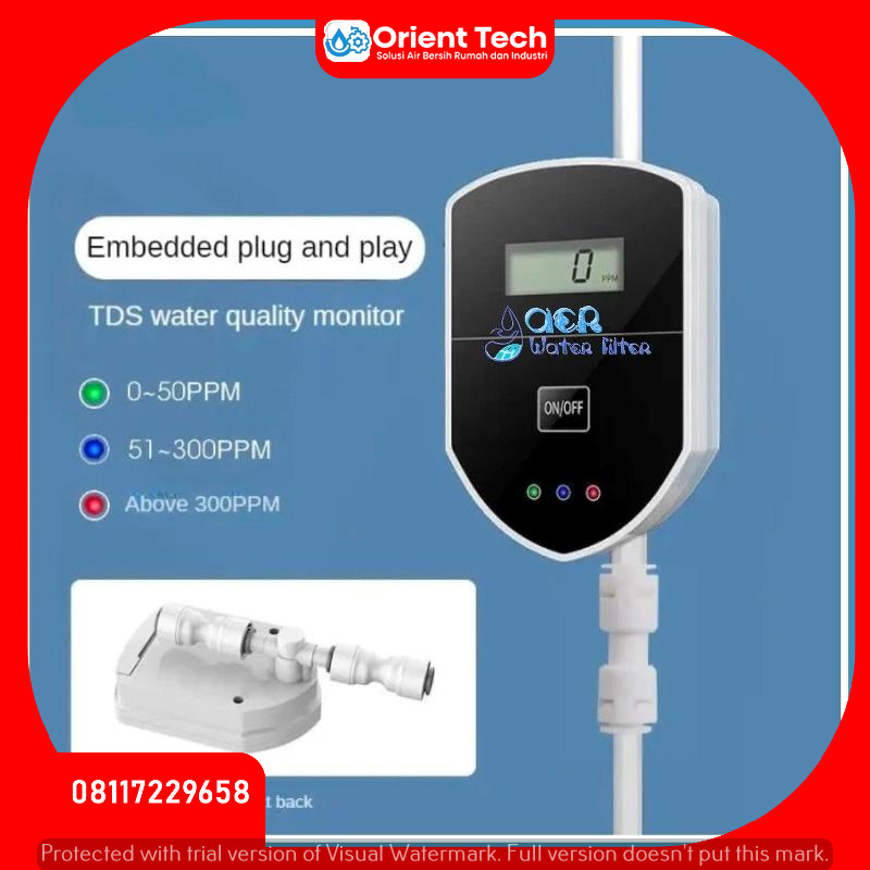TDS Monitor Inline - Alat Ukur TDS Meter Display